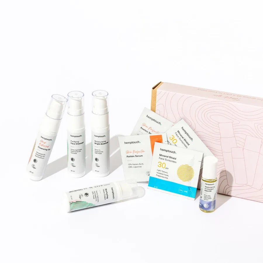 drėkinamasisi, prieš senėjimą mini veido rinkinys Hemptouch