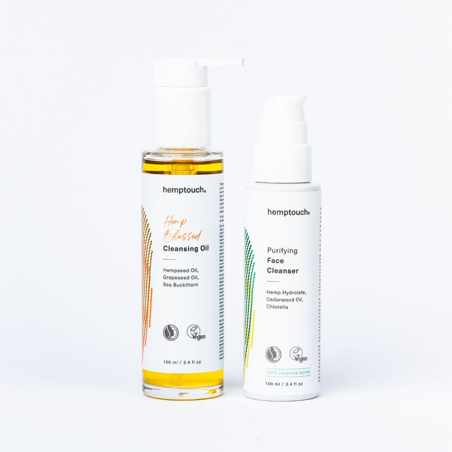 dvigubo veido valymo rinkinys efektyviai nuvalo odą Hemptouch 