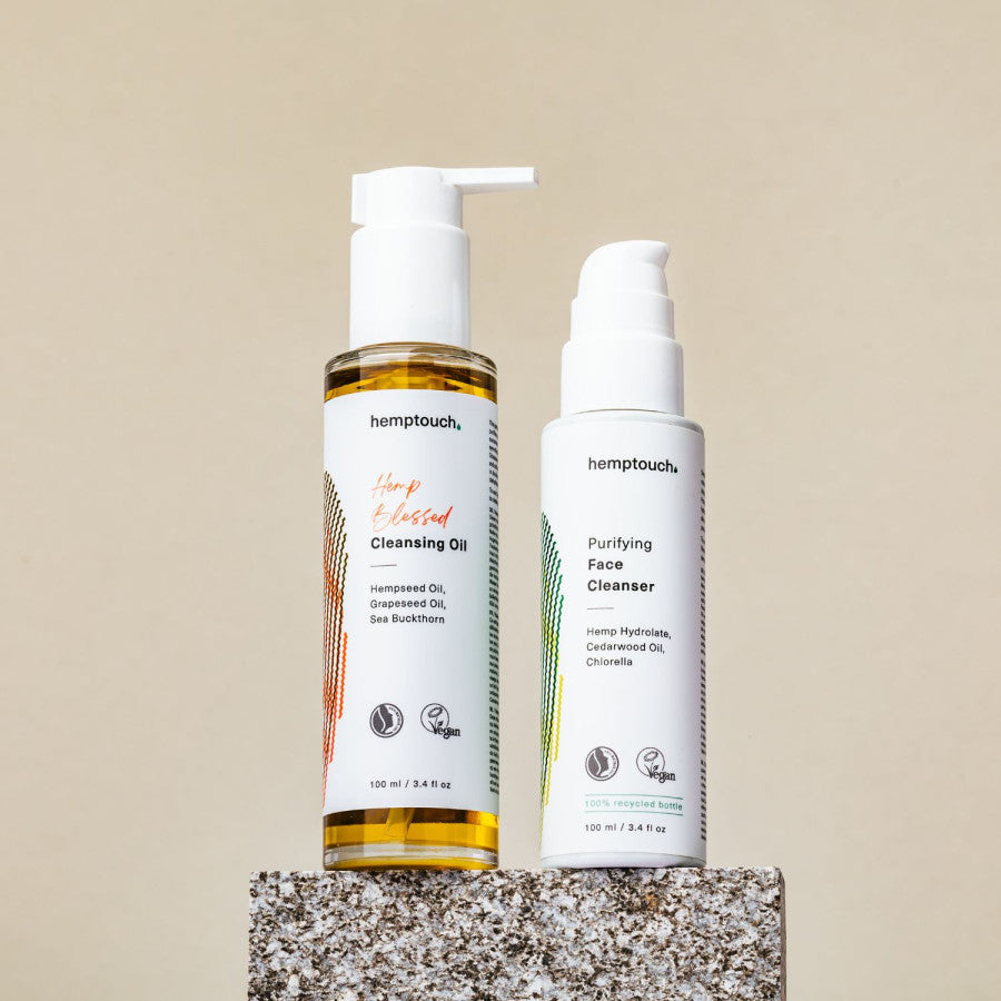 dvigubo veido valymo rinkinys efektyviai nuvalo odą Hemptouch 