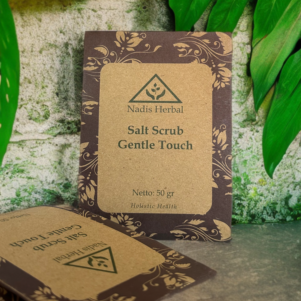 natūralus druskos\ryžių kūno šveitiklis "Gentle touch" Nadis Herbal