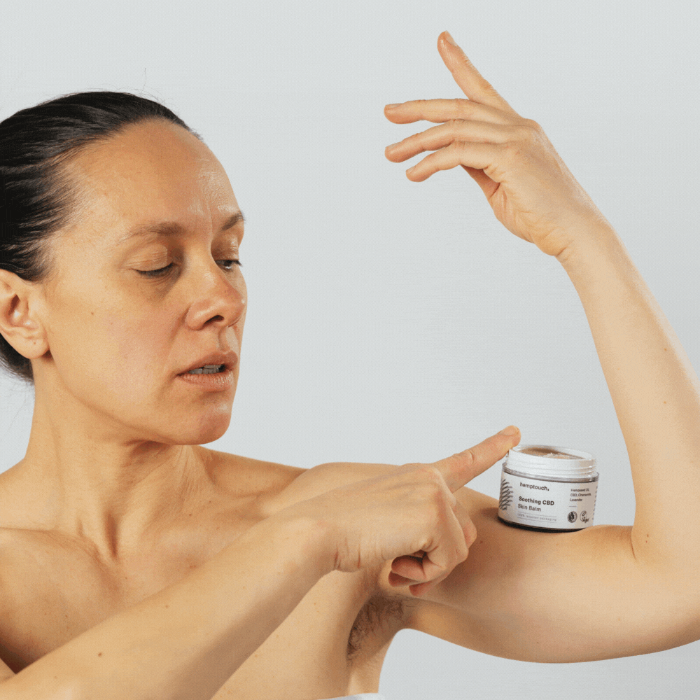 raminantis CBD odos balzamas Hemptouch 